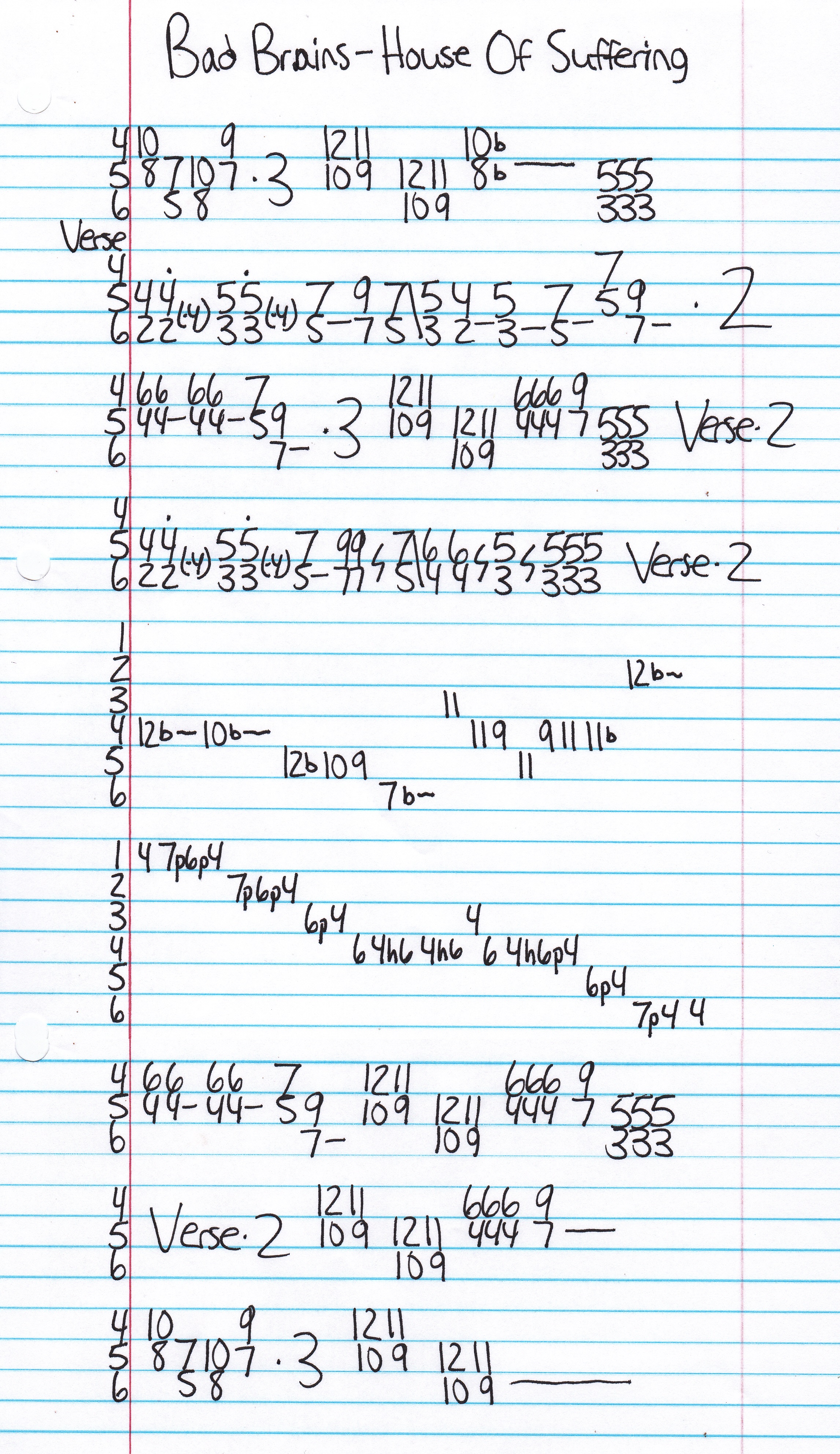 High quality guitar tab for House Of Suffering by Bad Brains off of the album I Against I. ***Complete and accurate guitar tab!***